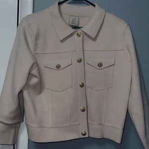 Elegant Cream Jacket with Gold Accents